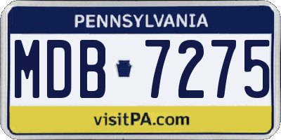 PA license plate MDB7275