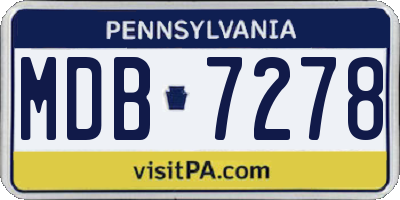 PA license plate MDB7278