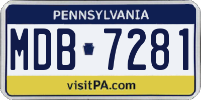 PA license plate MDB7281