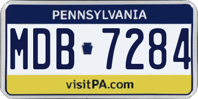 PA license plate MDB7284
