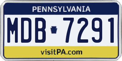 PA license plate MDB7291
