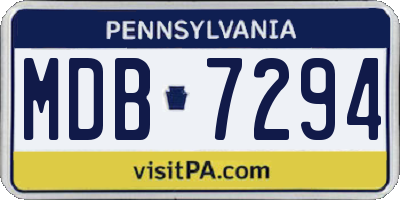 PA license plate MDB7294