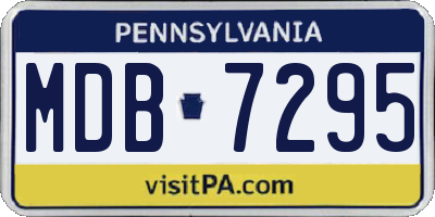 PA license plate MDB7295