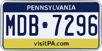PA license plate MDB7296