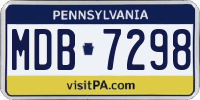 PA license plate MDB7298