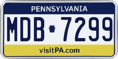 PA license plate MDB7299