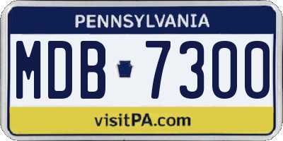 PA license plate MDB7300