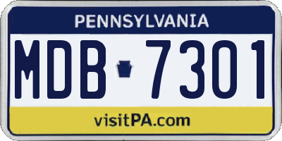 PA license plate MDB7301