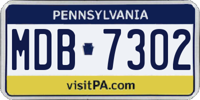 PA license plate MDB7302