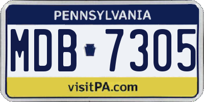 PA license plate MDB7305