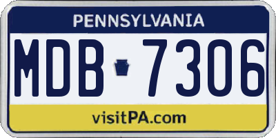 PA license plate MDB7306