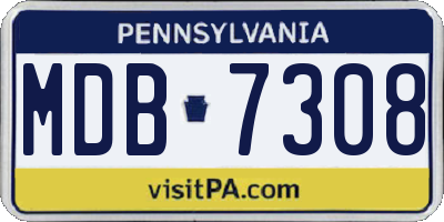 PA license plate MDB7308