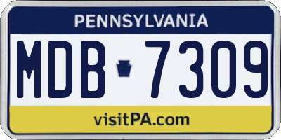 PA license plate MDB7309