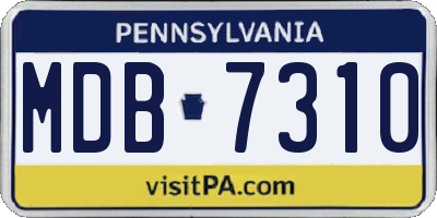 PA license plate MDB7310