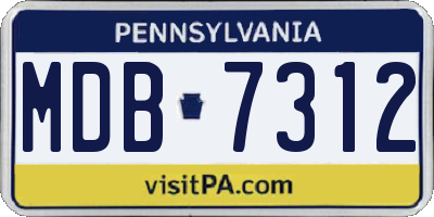 PA license plate MDB7312