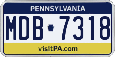 PA license plate MDB7318