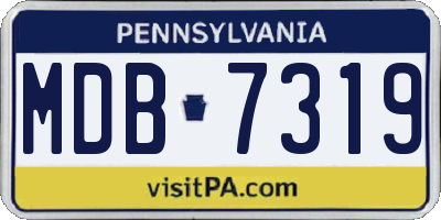 PA license plate MDB7319