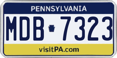 PA license plate MDB7323
