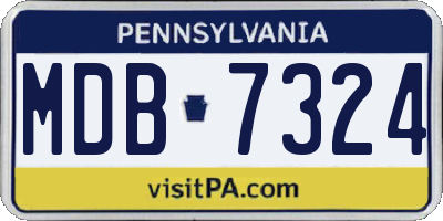 PA license plate MDB7324