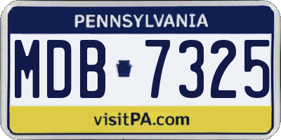 PA license plate MDB7325