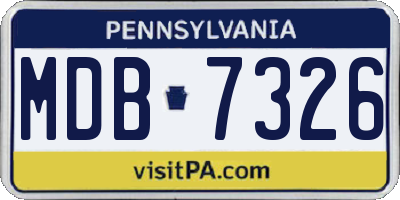 PA license plate MDB7326