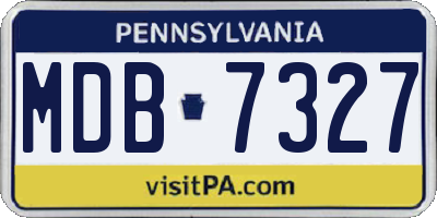 PA license plate MDB7327
