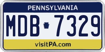 PA license plate MDB7329