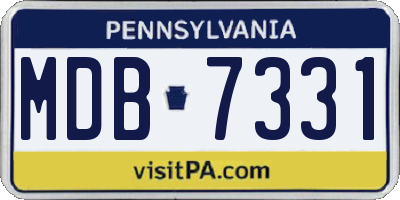 PA license plate MDB7331