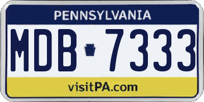 PA license plate MDB7333