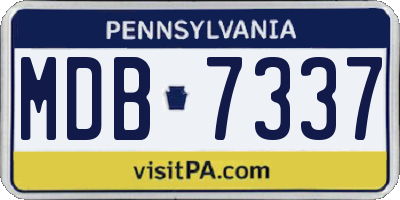 PA license plate MDB7337
