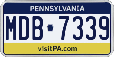 PA license plate MDB7339