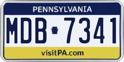 PA license plate MDB7341