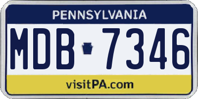 PA license plate MDB7346