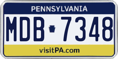 PA license plate MDB7348