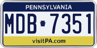 PA license plate MDB7351