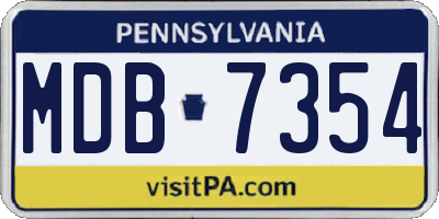 PA license plate MDB7354