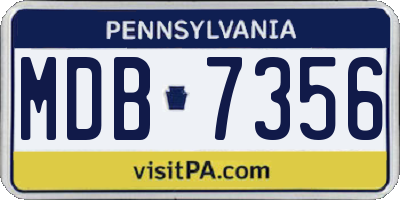 PA license plate MDB7356