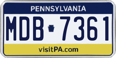 PA license plate MDB7361