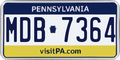 PA license plate MDB7364