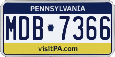 PA license plate MDB7366