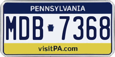 PA license plate MDB7368