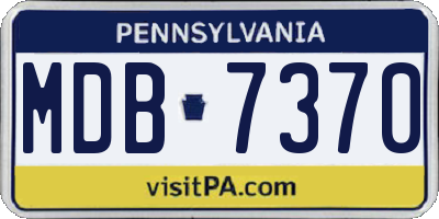 PA license plate MDB7370