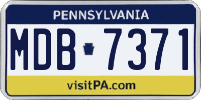 PA license plate MDB7371