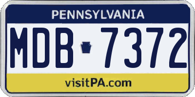 PA license plate MDB7372