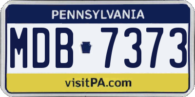 PA license plate MDB7373
