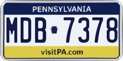 PA license plate MDB7378