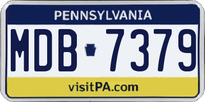 PA license plate MDB7379
