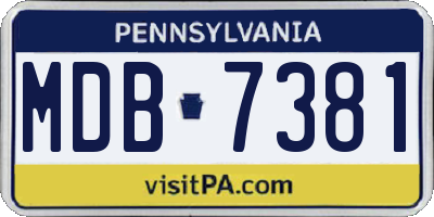 PA license plate MDB7381