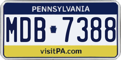 PA license plate MDB7388