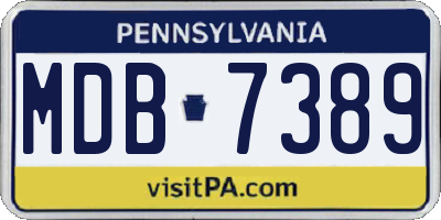 PA license plate MDB7389